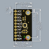 ICM-20948 IMU module, soldered pins